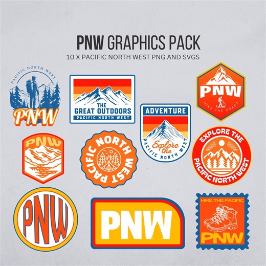 Pacific North West (PNW) Graphics Bundle – PNG & SVG Files (digital Download) - Etsy