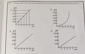 29. A body travel's for 5 seconds, covering 100 m every second,... | Filo