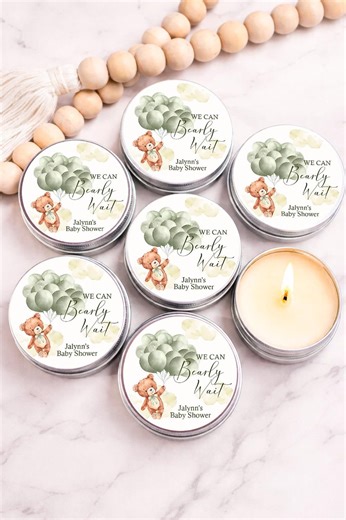 Teddy Bear Baby Shower Candle Favors: Gender Neutral Party Decor - Etsy