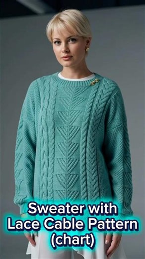 Sweater with Lace Cable Pattern
