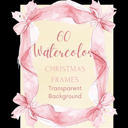 60 Watercolor Christmas Frames PNG Bundle | Oval, Circle, Square & Rectangle Cliparts - Etsy