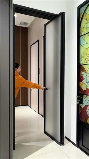 This is the first time I've ever seen a door like this; it takes up absolutely no space! #homedecor