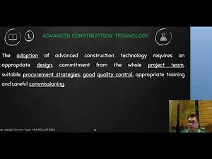 BUILDING TECHNOLOGY 5 LECTURE ADVANCED CONSTRUCTION INTRODUCTION