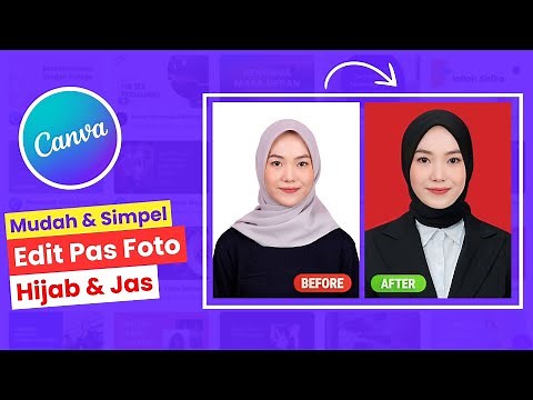 Tutorial on how to edit formal passport photos of women in hijab wearing suits on CANVA