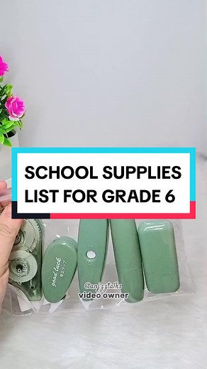School Supplies List for Grade 6 Students