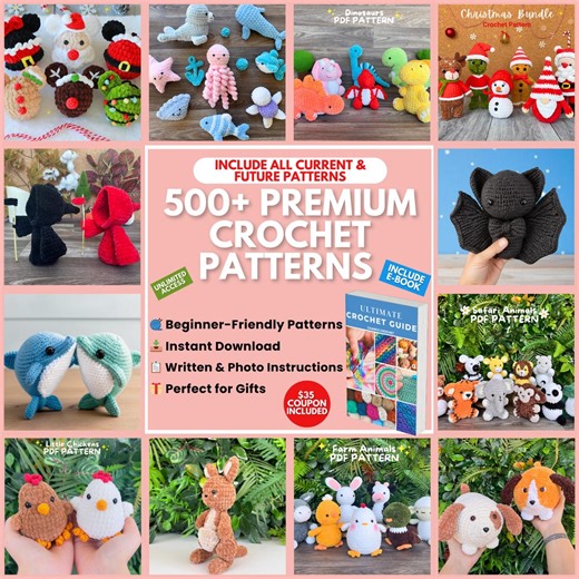 Crochet Pattern Bundle, 500  Crochet Patterns, Amigurumi Crochet Patterns, Christmas Crochet Pattern, No Sew Crochet Pattern, Low Sew - Etsy Canada