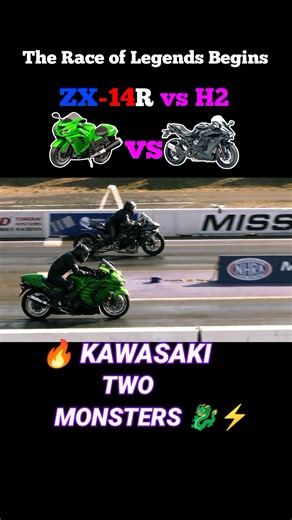 Kawasaki H2 vs ZX-14R — two legendary machines face off.#h2