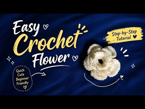 Beautiful Crochet Flower Making Tutorial 🧶 | Easy Woolen Flower Design