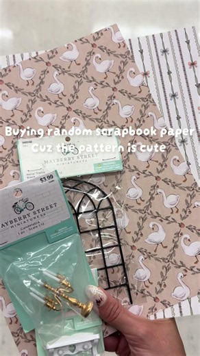 I don’t know what I’ll use it for but the patterns were too pretty to not buy 🤭 #hobbylobby #scrapbooking #scrapbookingsupplies #miniature #hobbylobbyfinds