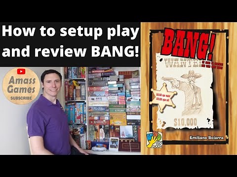 BANG! How to setup, play and review board game (also on BoardGameArena) BGA by AmassGames 4K Western