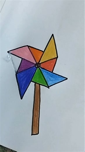 Very Easy Pinwheel Drawing #trending #shorts #drawing #art #viral #pinwheel #easy #youtubeshorts #yt