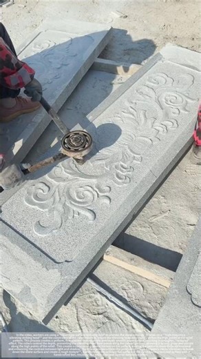 Vibrational texturing makes the stone carving instantly appear more three-dimensional!