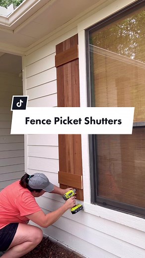 Final cost: ~$13 a shutter. You could even use pine pickets for half that price! #diyproject