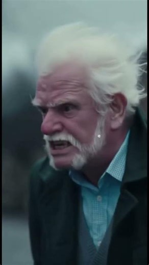 Old man is angry that he is late for bus so he uses stick to break it #oldman #bus #aivideo