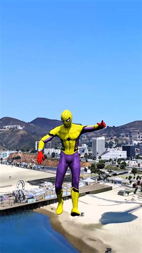 GTA 5 Spider-Man Ragdoll Fails 😂 | Crazy Water Jumps Gone Wrong! #shorts