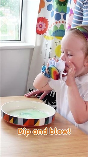 Amazing Rainbow Bubble Wand! | Kids Learn Colours | Colourblocks #shorts