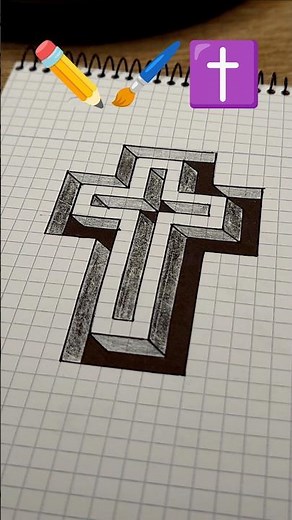Draw a 3D Cross Illusion! 😱 #shorts #art #drawing