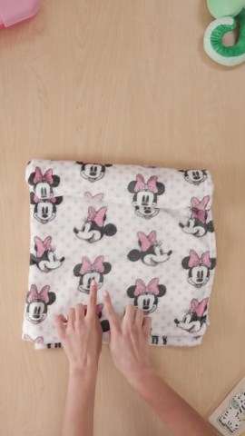 Disney Minnie Mouse, Pink, White And Black Super Soft Plush Baby Blanket, Pink, White, Black