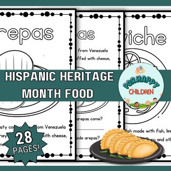 Hispanic Heritage Month Reading Comprehension & Spanish Food Coloring Pages