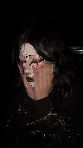 Goth Virgin Mary Acrylic Paint On Face