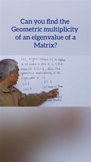 Can you find the geometric multiplicity of an eigenvalue of a matrix? by - Dr.D.N.Garain