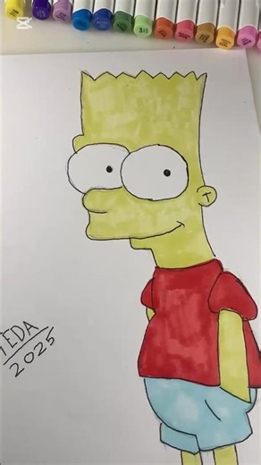 Drawing bart from simpsons #art #simpsons