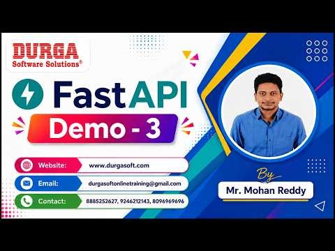 FastAPI tutorials || Demo - 3 || by Mr. Mohan Reddy On 08-07-2026 @6PM (IST)