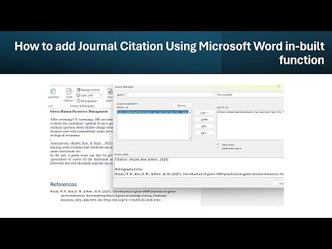 How to add a Journal citation in MS Word using in-built function | APA Format for Journal Reference