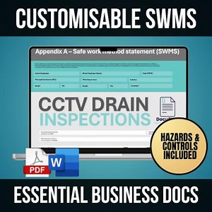 Plumbing CCTV Drain Inspection SWMS | Safe Work Method Statement | WHS Compliance Template - Etsy