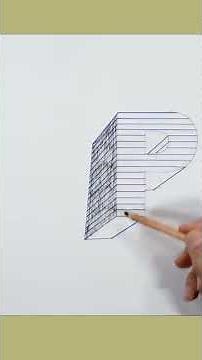 Floating Letter P, 3D Trick Art On Line Paper