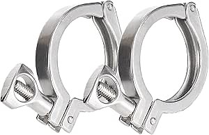 AKIHISA 2 Pack Tri Clamps,Tri-Clover Clamp 304 Stainless Steel Heavy Duty Sanitary Grade Express Pipe Clamp for Flange Ferrule TC 3.58inch(91mm) Fit for Tube OD 3"(76mm)