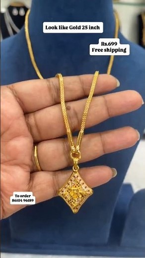 Gold plated 24 inch chain with pendent,To Order -86104 96189