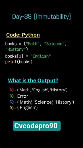 what is the output in python 👨‍💻#coding #shorts #python #programming #javascript #java #codingbat ki