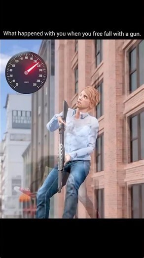 Free fall the gun Recoil. #facts #shorts