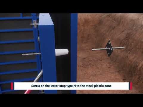 Recoverable Formwork Fixing with Water Stop N using Steel-Plastic Cones – DYWIDAG® Form Tie System