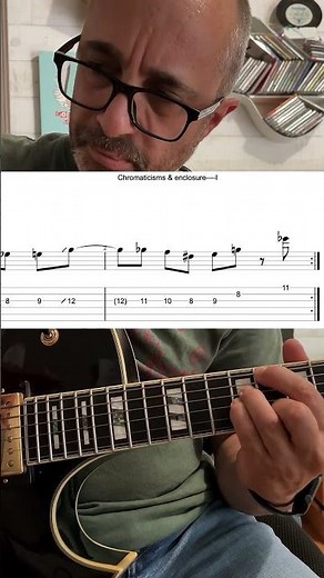 C Major 7 Jazz Guitar Lick / Chord Tone Targeting, Chromaticisms & Enclosure