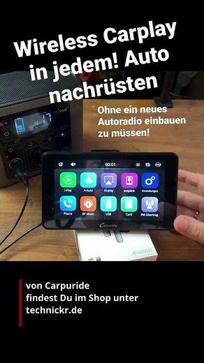 Wireless Carplay und Android Auto in jedem Auto einfach nachrüsten mit einem Carpuride Display