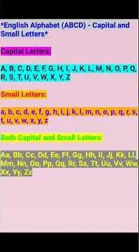 *English Alphabet (ABCD) - Capital and Small Letters*