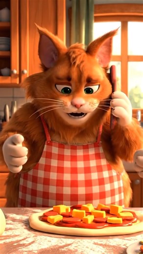 Funny Cat Cooking While Talking on Phone 📱🍕 #plz_subscribe_my_channel