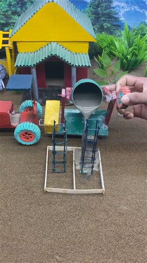 Mini Construction Magic 🏗️ Cement Mixer in Action! #automobile #diyproject #toys #minitractor#viral