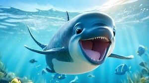 Cute baby dolphin animation