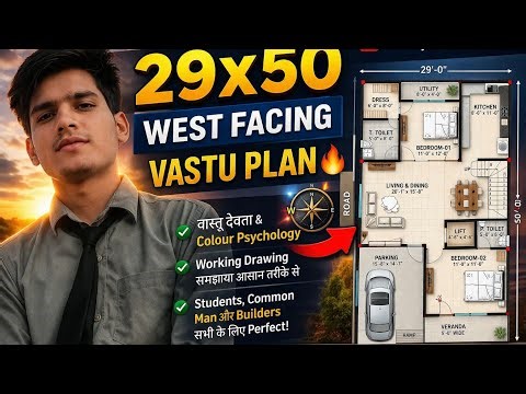 Beginner to Pro 🔥 29x50 House Plan | वास्तु + AutoCAD Full Guide#architecture#cad#2d#architecture#3D