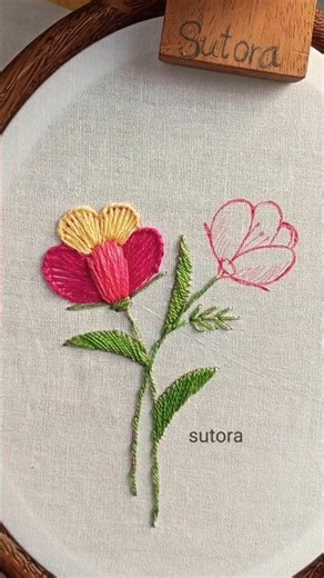 Very easy embroidery flowers design | Simple embroidery for beginners | Hand embroidery #shorts