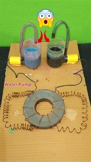 DIY Electromagnetic Coil Experiment #dcmotor water flow project