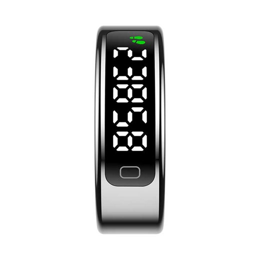 R11C Smart Ring Stainless Steel, Heart Rate Sleep Tracking, Fitness Tracker, Wireless Charging Case, Smart Wearable