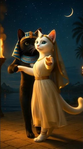 Egypt cats #cats #pharao #clepatra #dancingcat #catslove #aiart #tuxedocat #whitecat