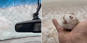 Watch: 'Apple-Sized' hail smashes windshield in northern New Mexico