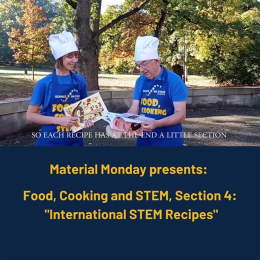 The "Food, Cooking and STEM" series continues! 🤩Three exciting parts about #STEM experiments that are easy to carry out in the kitchen and with everyday objects and food have already been published. Today, on Material Monday, Kika and David present the fourth part: "International STEM Recipes". The material is available for free download on our website: https://www.science-on-stage.eu/food-cooking-and-stem Have fun trying out the international, delicious and above all scientific recipes! #STEMe