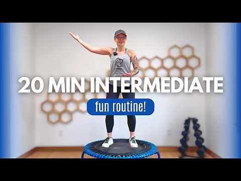 20 Minute Intermediate Rebounder Cardio Workout for Weight Loss | Mini Trampoline Fitness