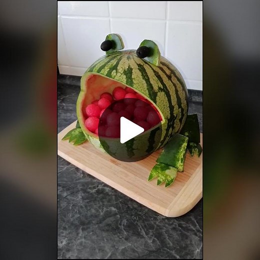 Creative Watermelon Frog Kids Food Idea